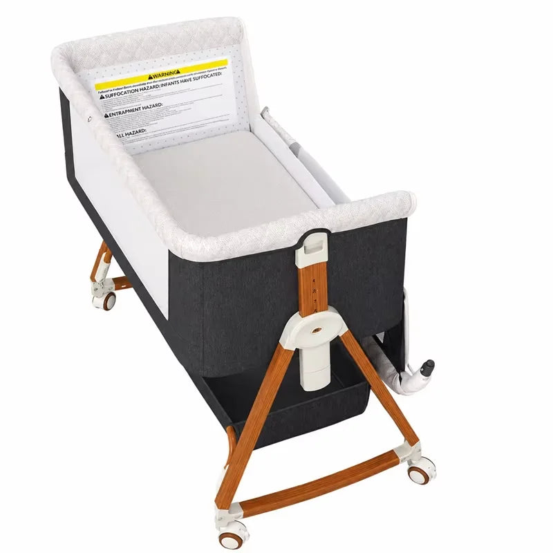 Portable Bedside Bassinet for Baby with Wheels