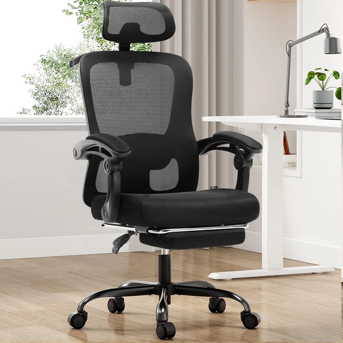 Office Chair: High Back Ergonomic W/ 3D Adjustable Lumbar, Headrest and more
