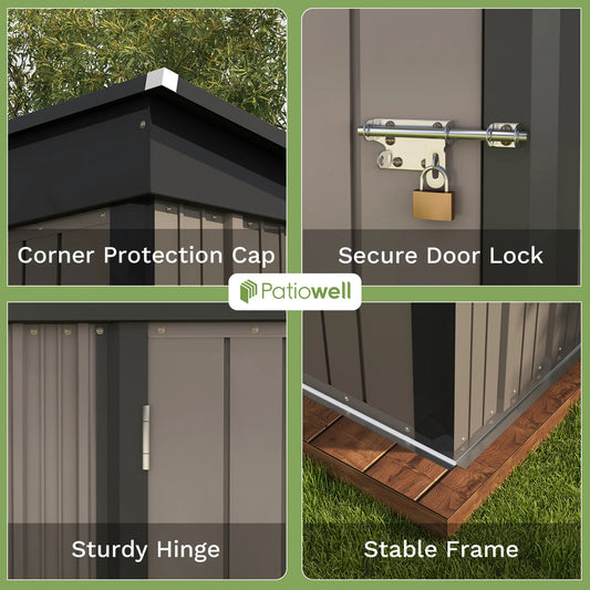 Tool Shed with Sloping Roof and Lockable Door