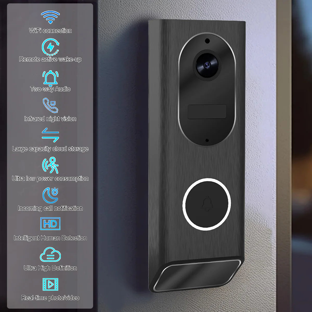Home Security Motion Detector Night Vision Intercom Bell