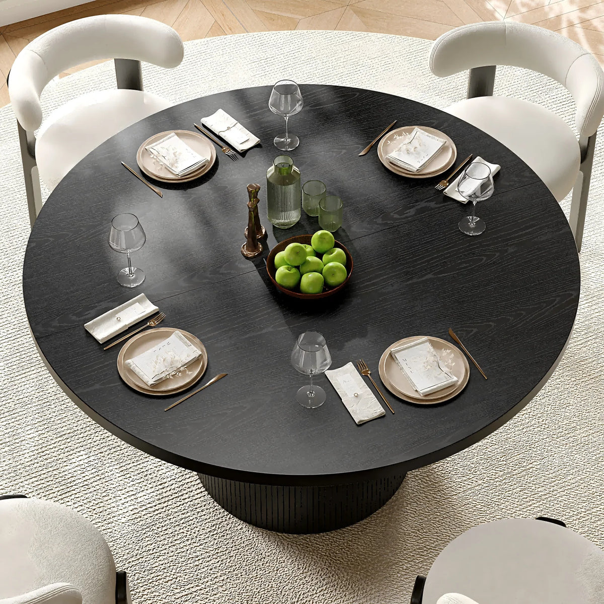 Circle Fluted Round Dining Table