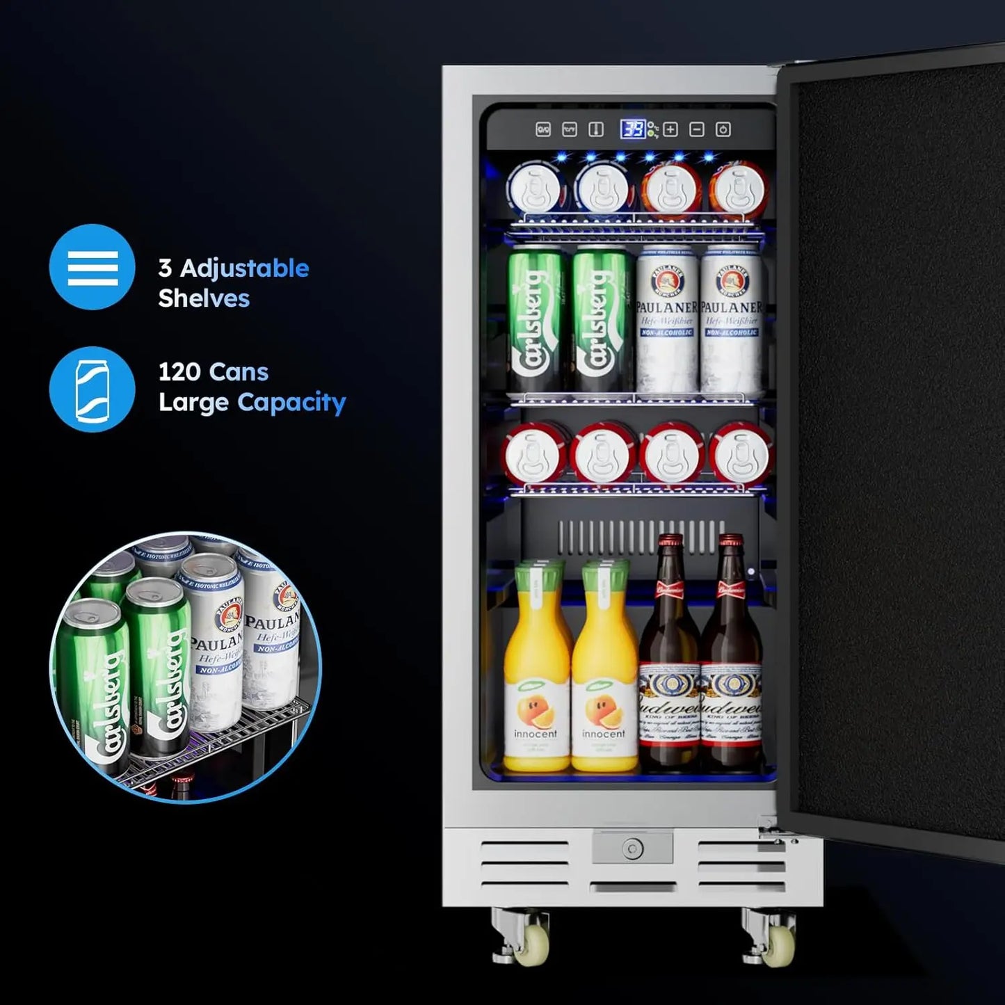 Beverage Refrigerator with Built-in Beverage Cooler