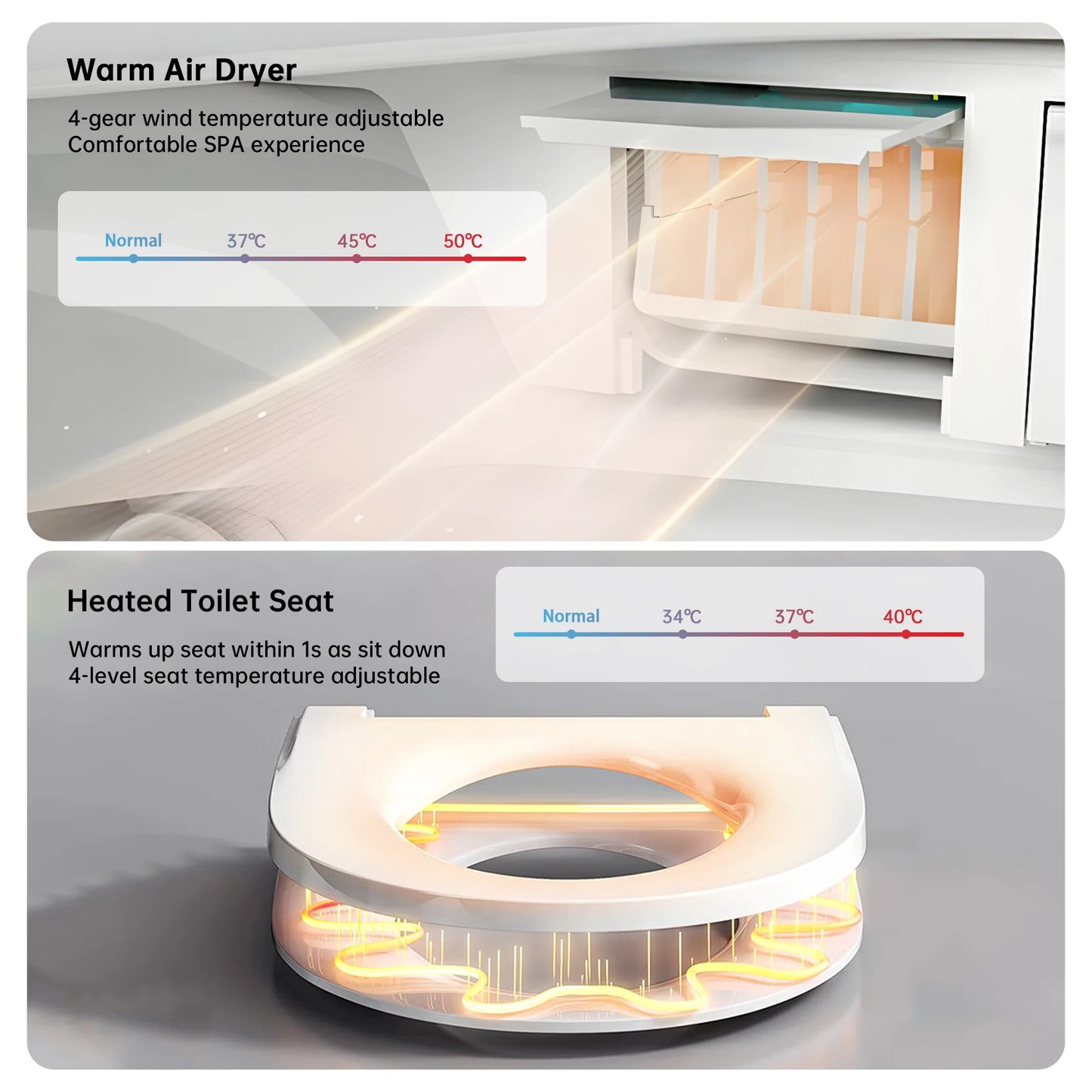 One Piece Bidet with 80MM Heated Seat