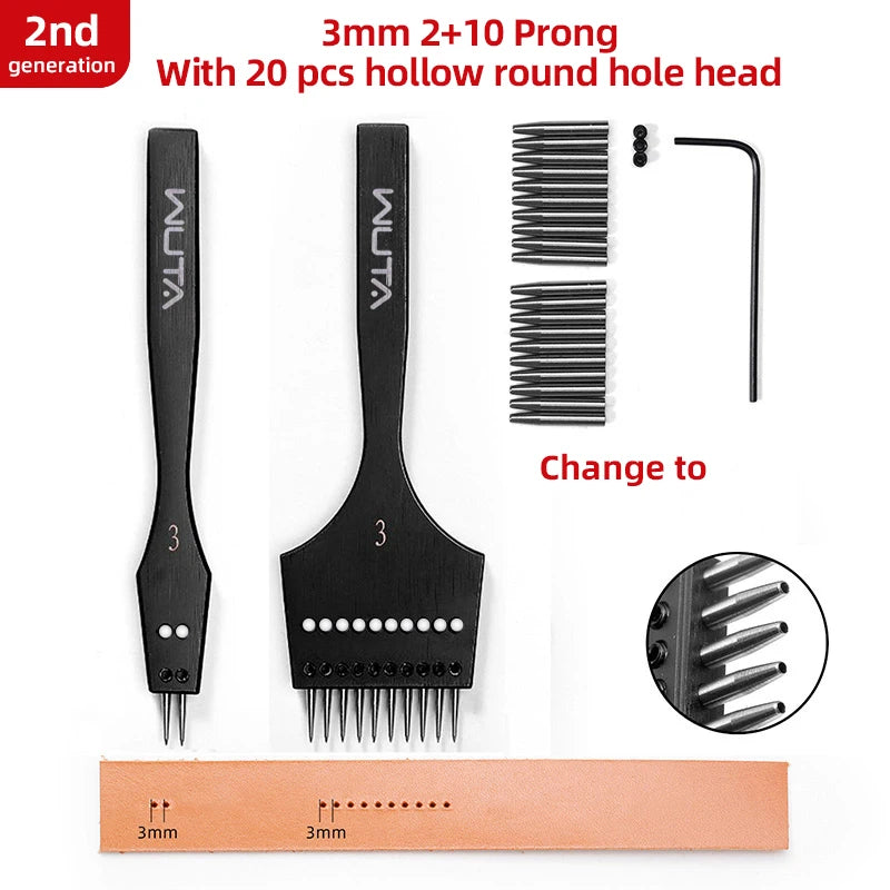 Iron Removable Round Hole Punch Leather Craft Chisel DIY Leather Tools