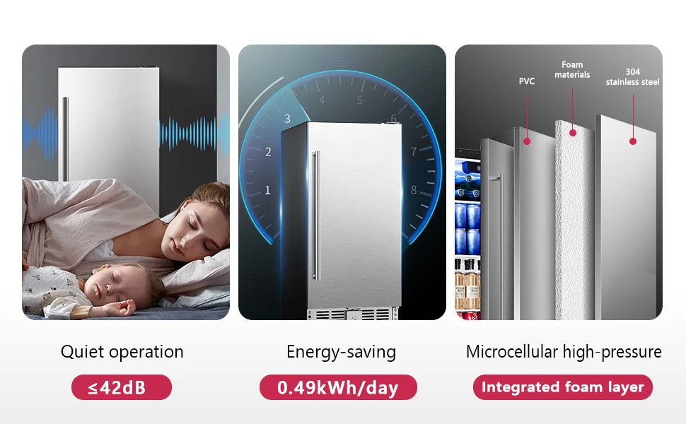 Beverage Refrigerator with Cooler Built-in Fridge