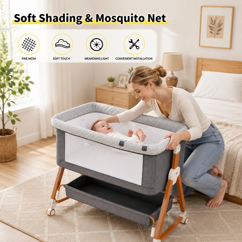 Baby Bassinet Bedside Sleeper with Diaper Changing Table