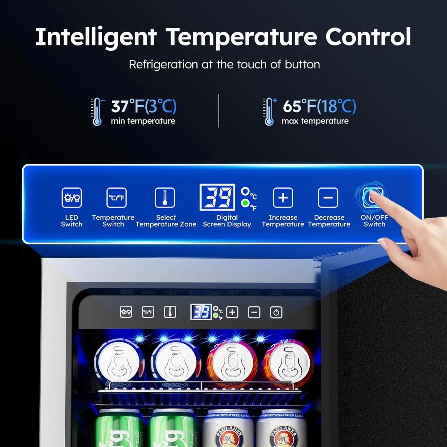 Beverage Refrigerator with Built-in Beverage Cooler