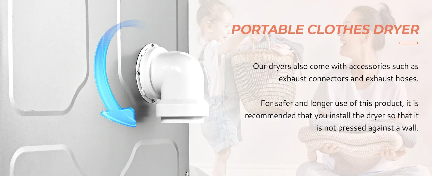 Stainless Steel Tumble Dryer with Exhaust Hose