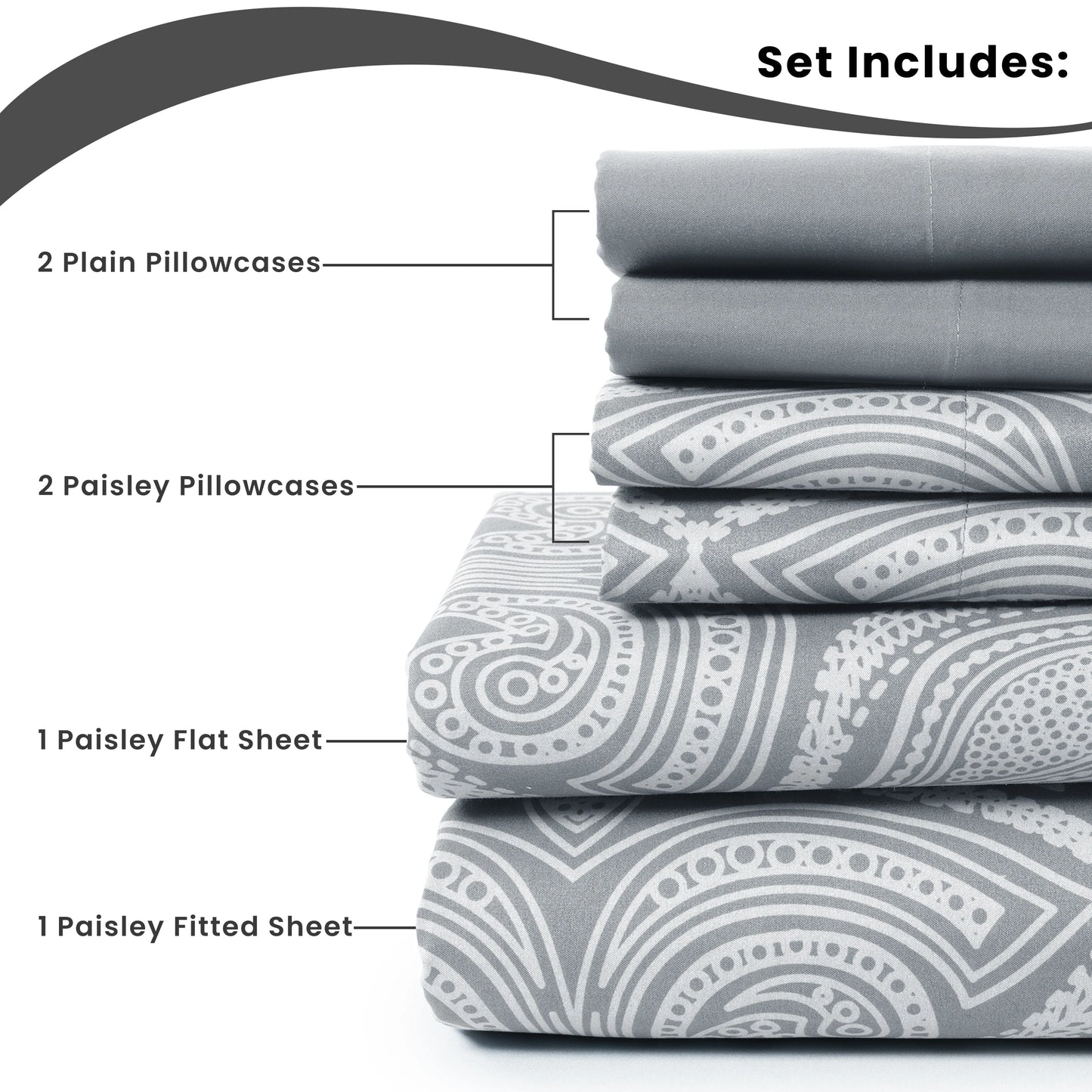 Paisley Sheet Set – Soft Microfiber with Wrinkle-Free