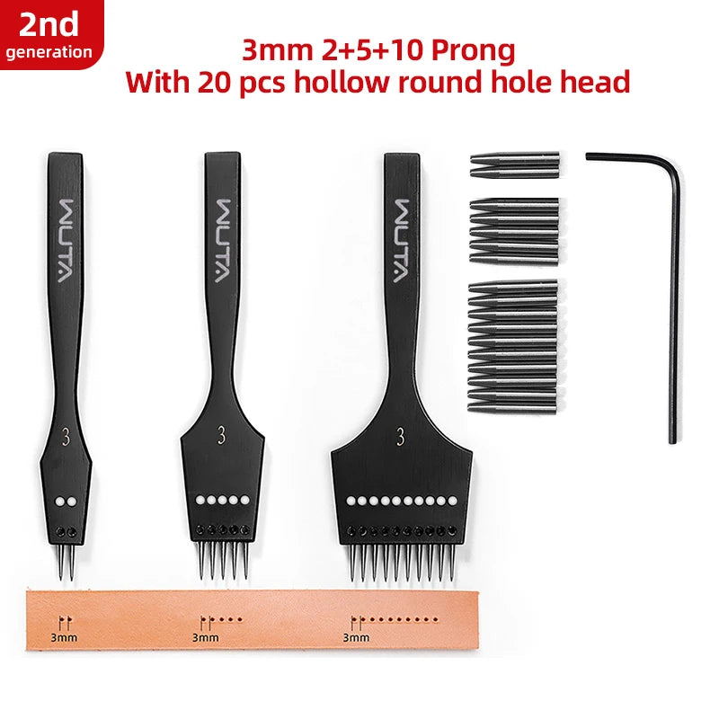 Iron Removable Round Hole Punch Leather Craft Chisel DIY Leather Tools