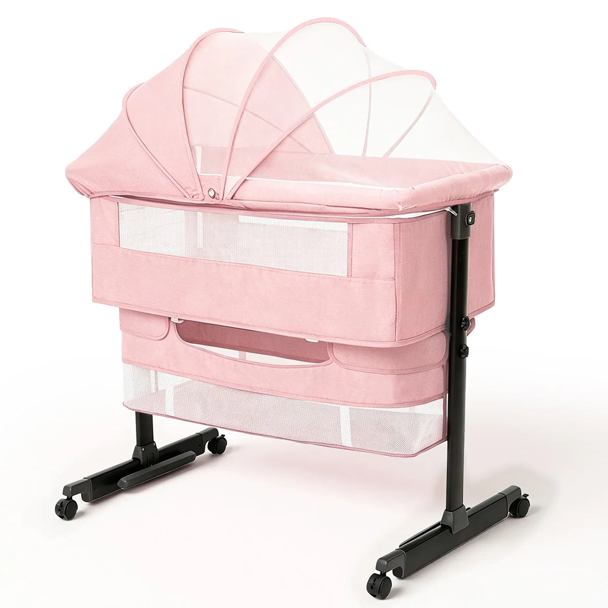 Height‑Adjustable Baby Bedside Bassinet