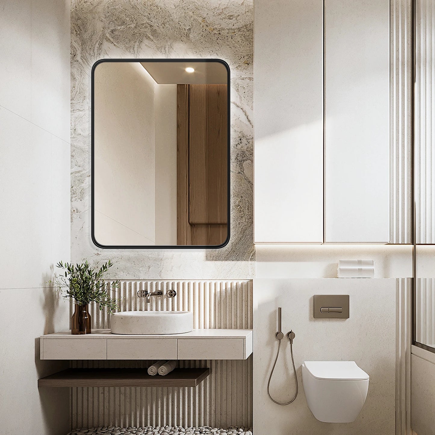 Vanity Rectangle Rounded Corner Tempered Glass