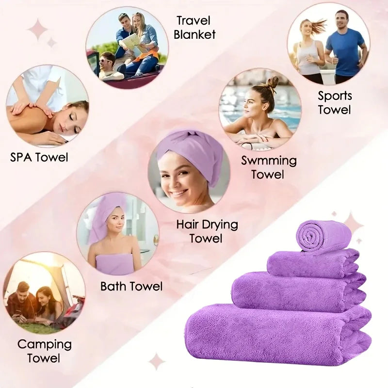 Ultra Soft Coral Fleece Bath Towel Set