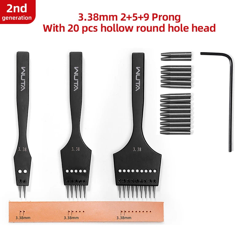 Iron Removable Round Hole Punch Leather Craft Chisel DIY Leather Tools