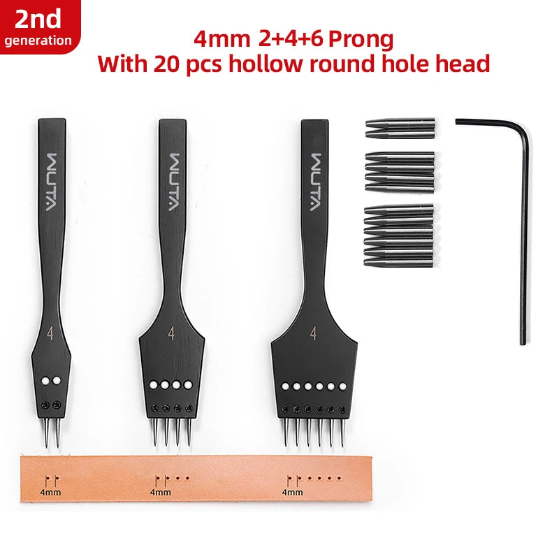 Iron Removable Round Hole Punch Leather Craft Chisel DIY Leather Tools