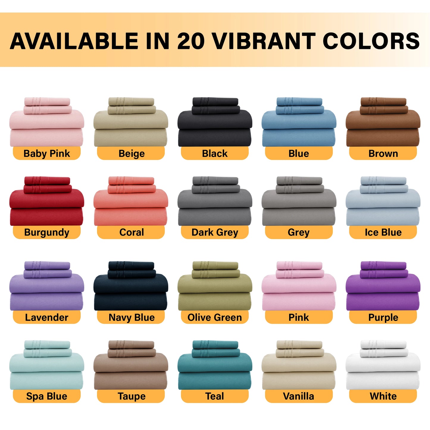 Solid Sheet Set – Brushed Microfiber with Deep Pockets