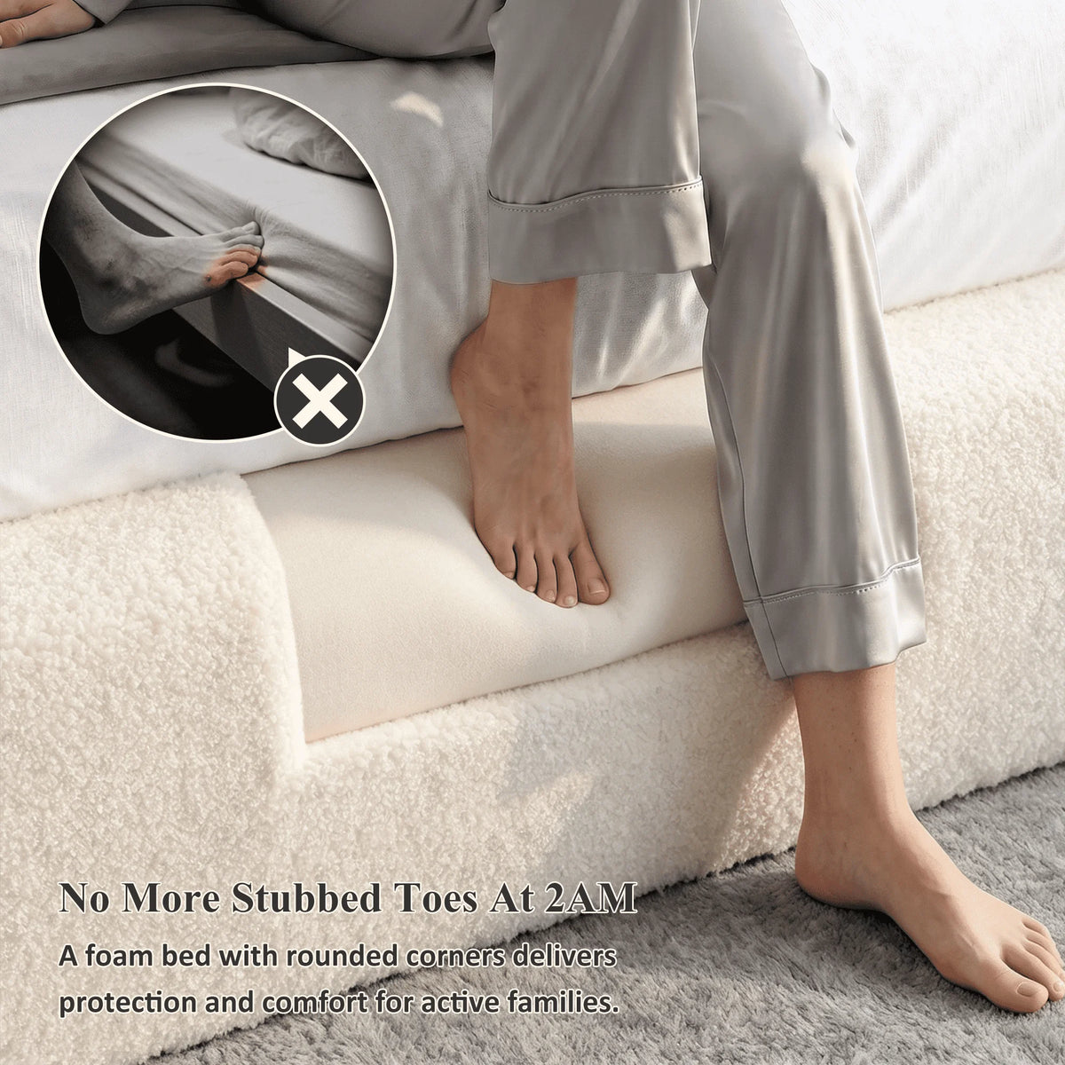 Cloud Bed Frame with Detachable Headboard