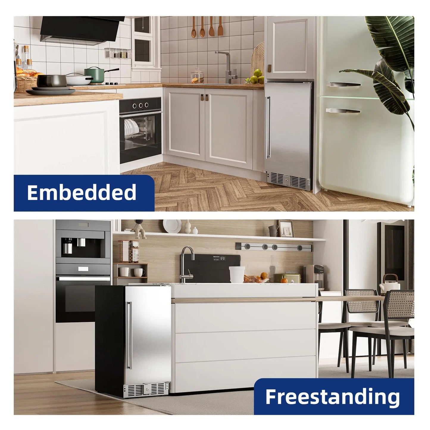 Beverage Refrigerator with Cooler Built-in Fridge