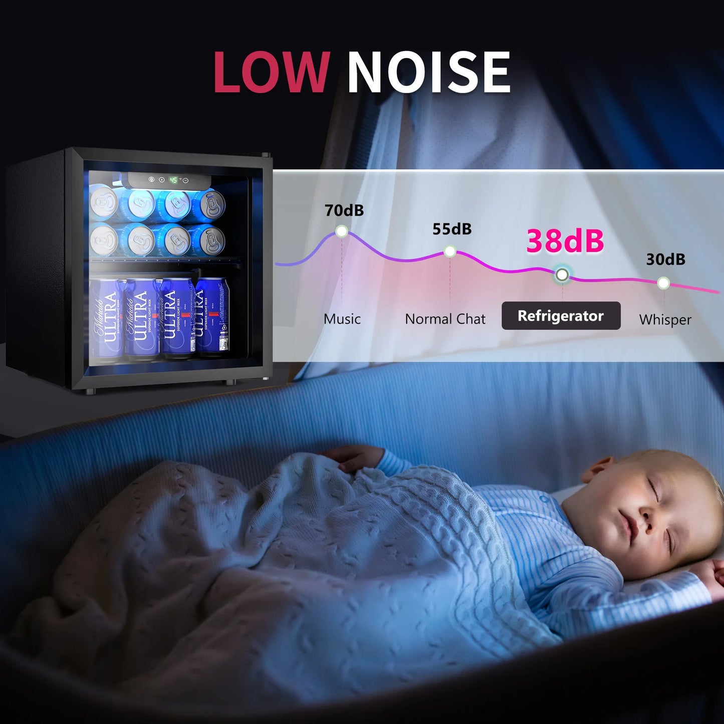 Mini Fridge with Adjustable Shelves