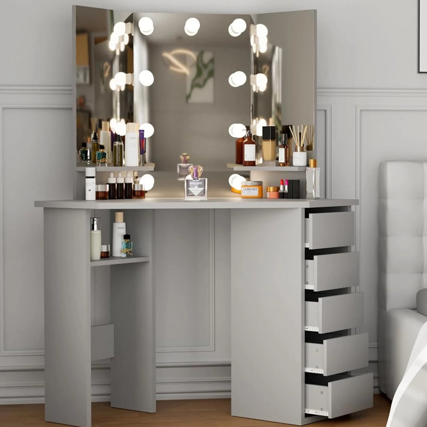 Teen Corner Makeup Vanity Mirror Desk