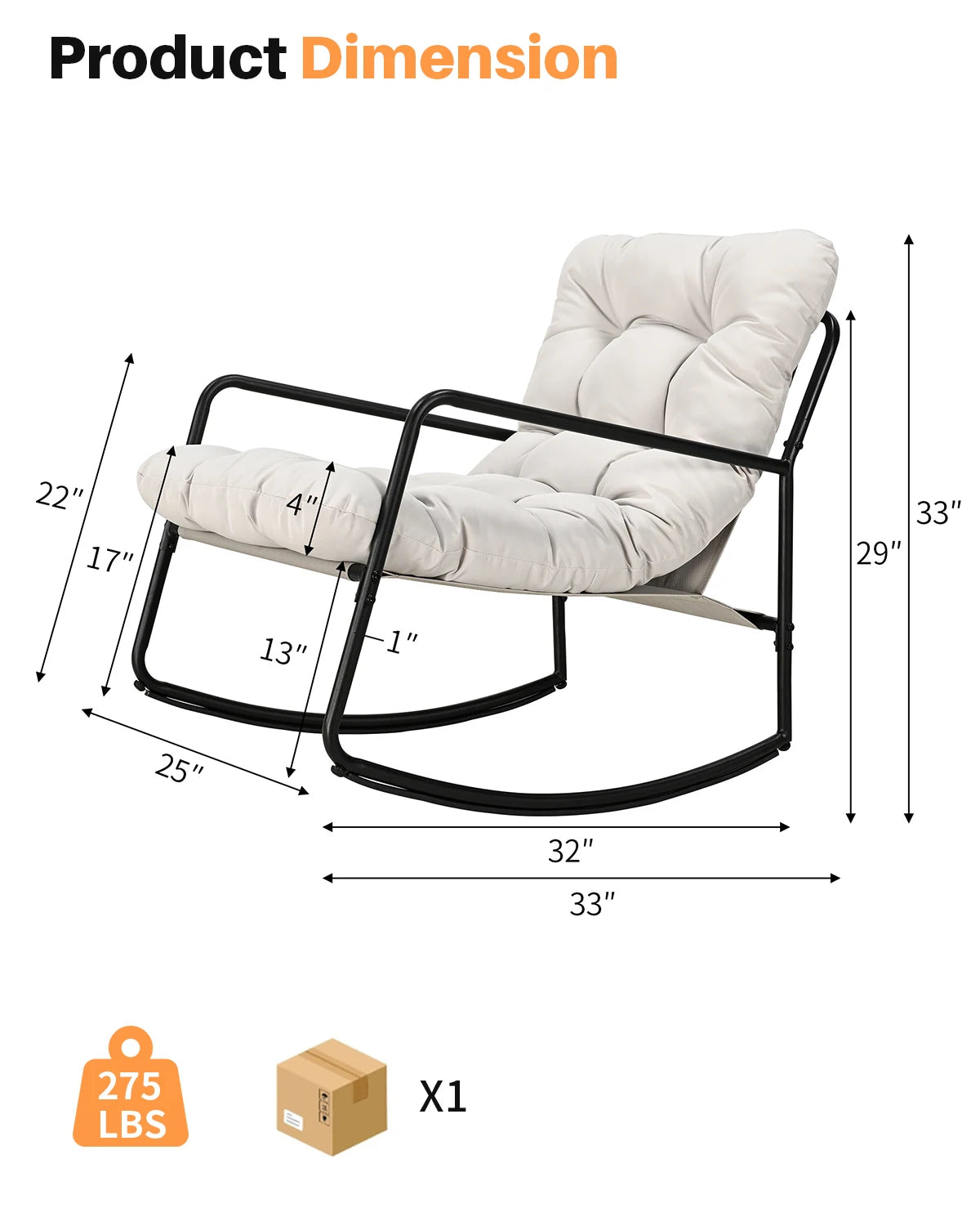 Metal Patio Rocking Chair