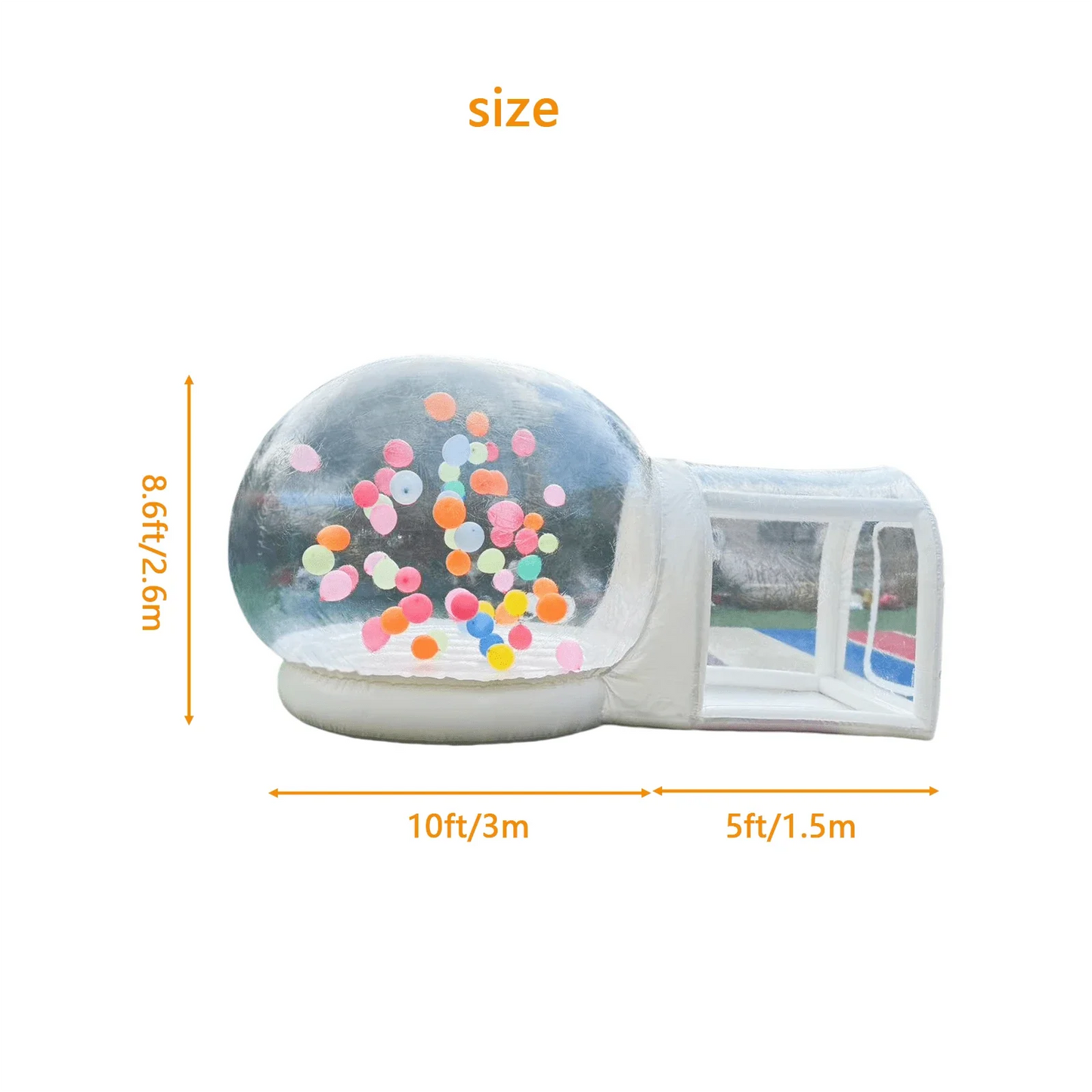 Inflatable Bubble House With Trampoline & transparent Dome