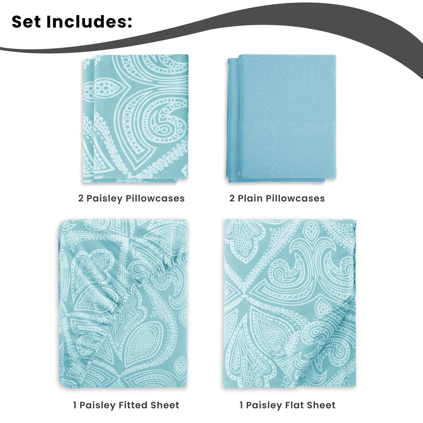 Paisley Sheet Set – Soft Microfiber with Wrinkle-Free