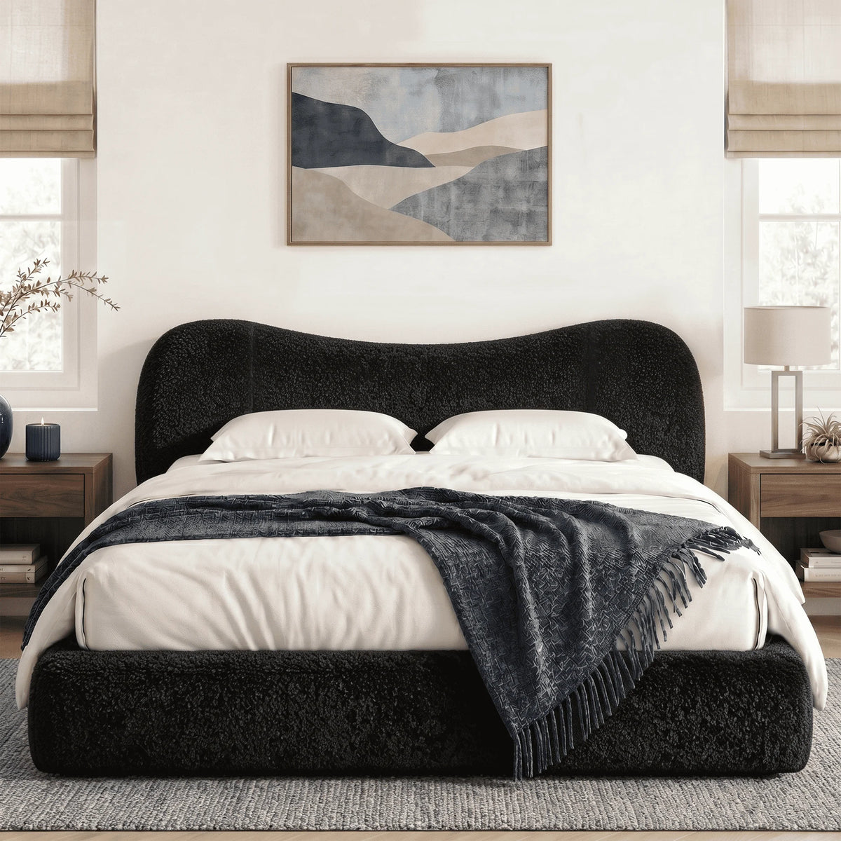 Cloud Bed Frame with Detachable Headboard