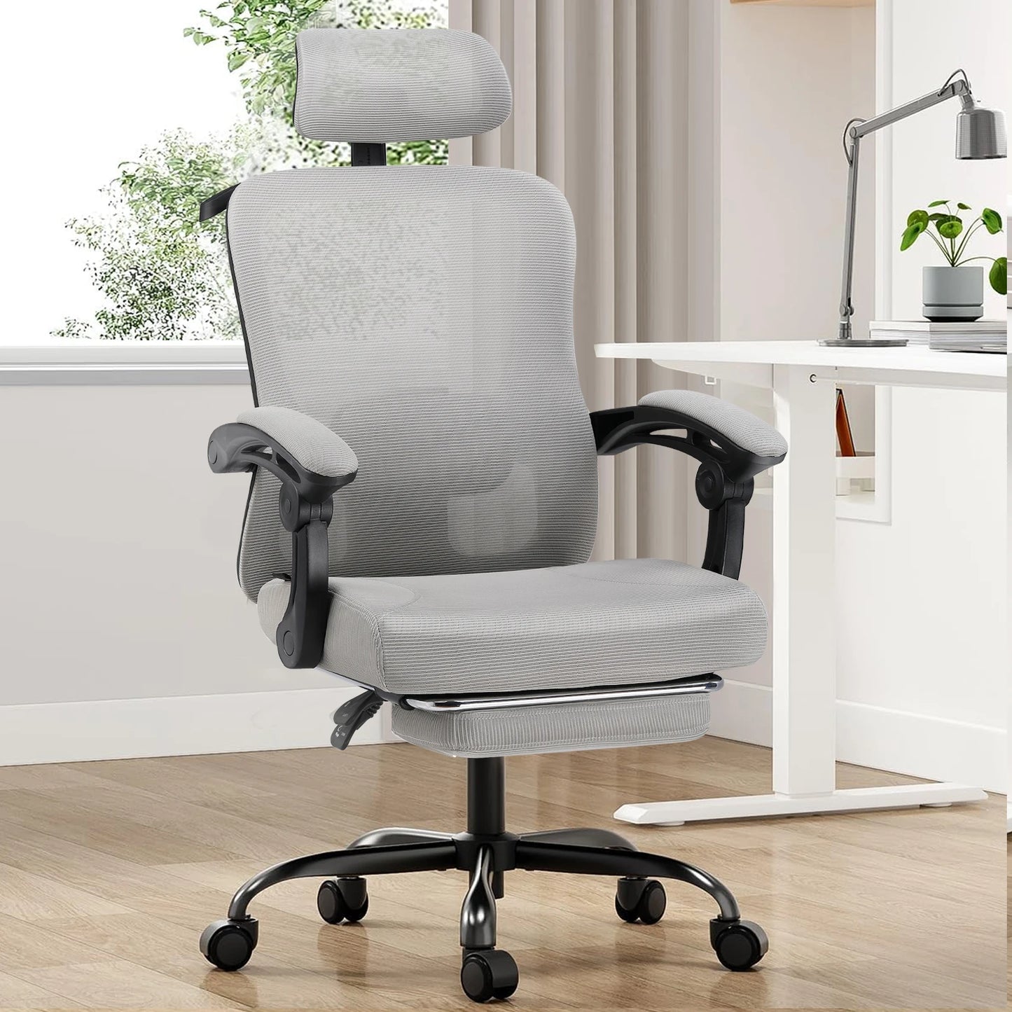 Office Chair: High Back Ergonomic W/ 3D Adjustable Lumbar, Headrest and more