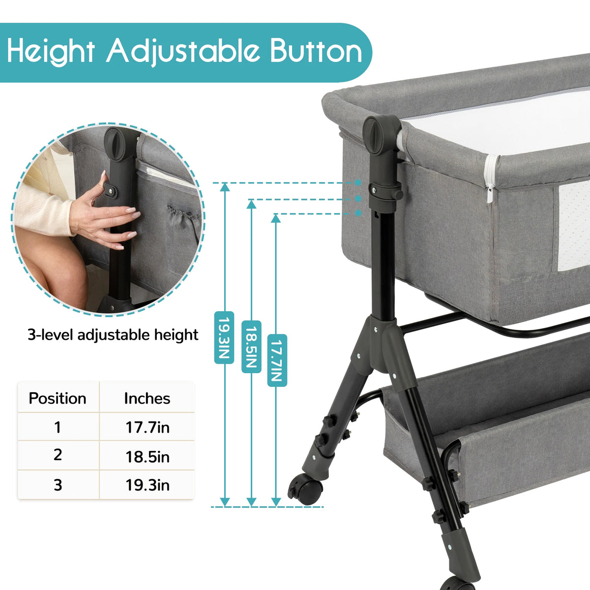 3 in 1 Baby Bassinet Bedside Sleeper