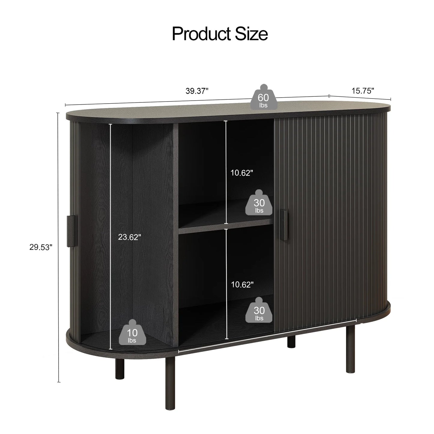 Coffee Bar Sideboard Buffet Cabinet with Storage and Sliding Door