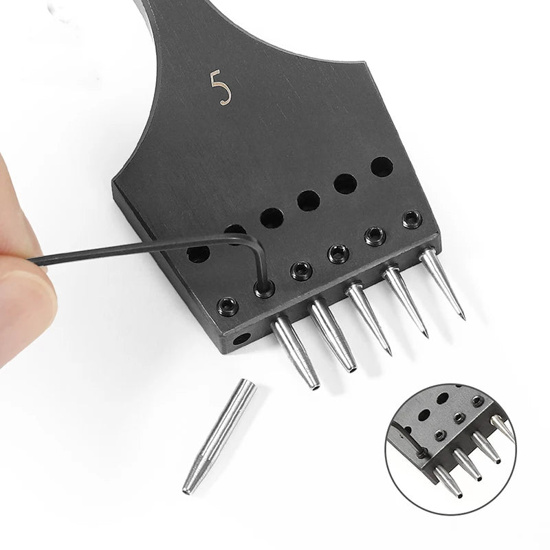 Iron Removable Round Hole Punch Leather Craft Chisel DIY Leather Tools