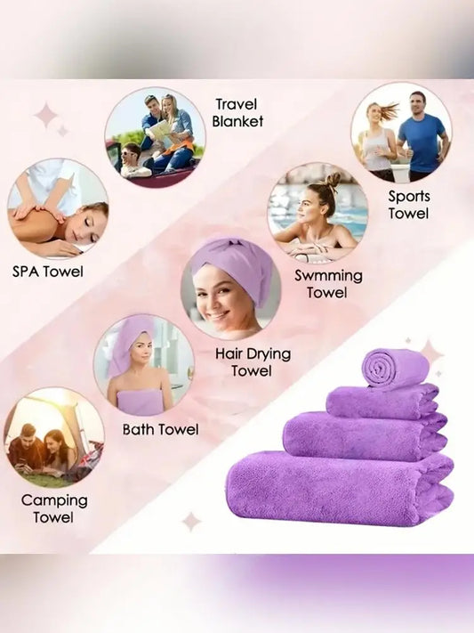 Ultra Soft Coral Fleece Bath Towel Set