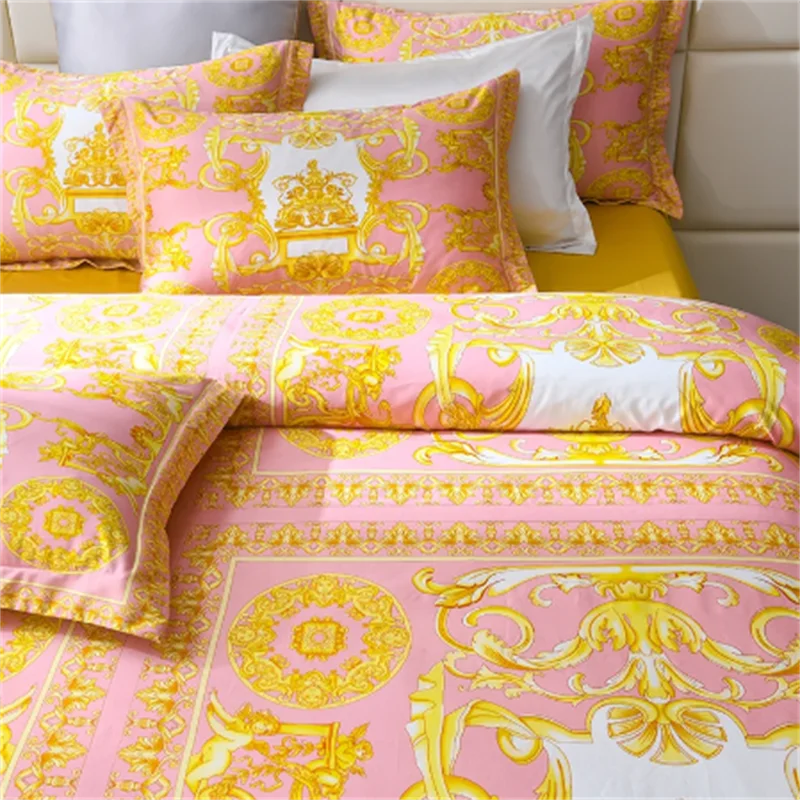 Luxury Modern Style Digital Printing Cotton Fabric Bedding Set