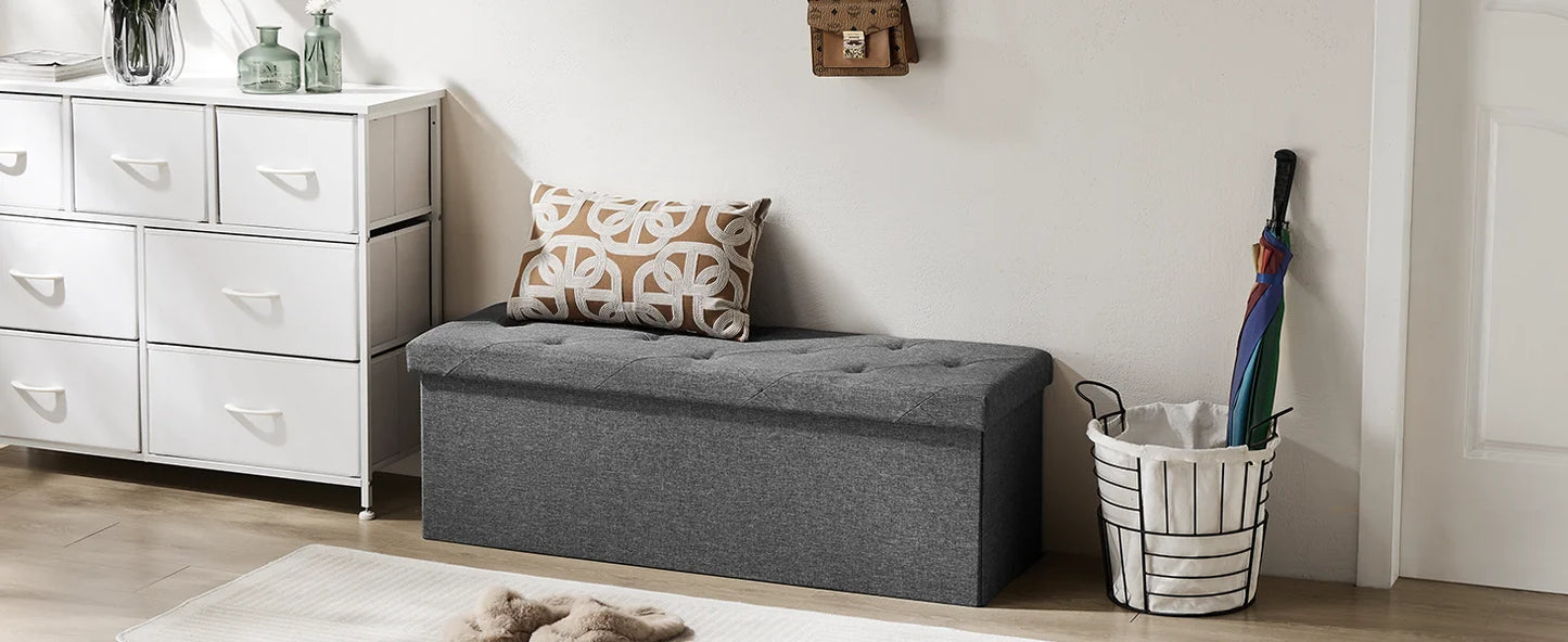 Folding Storage Ottoman Bench