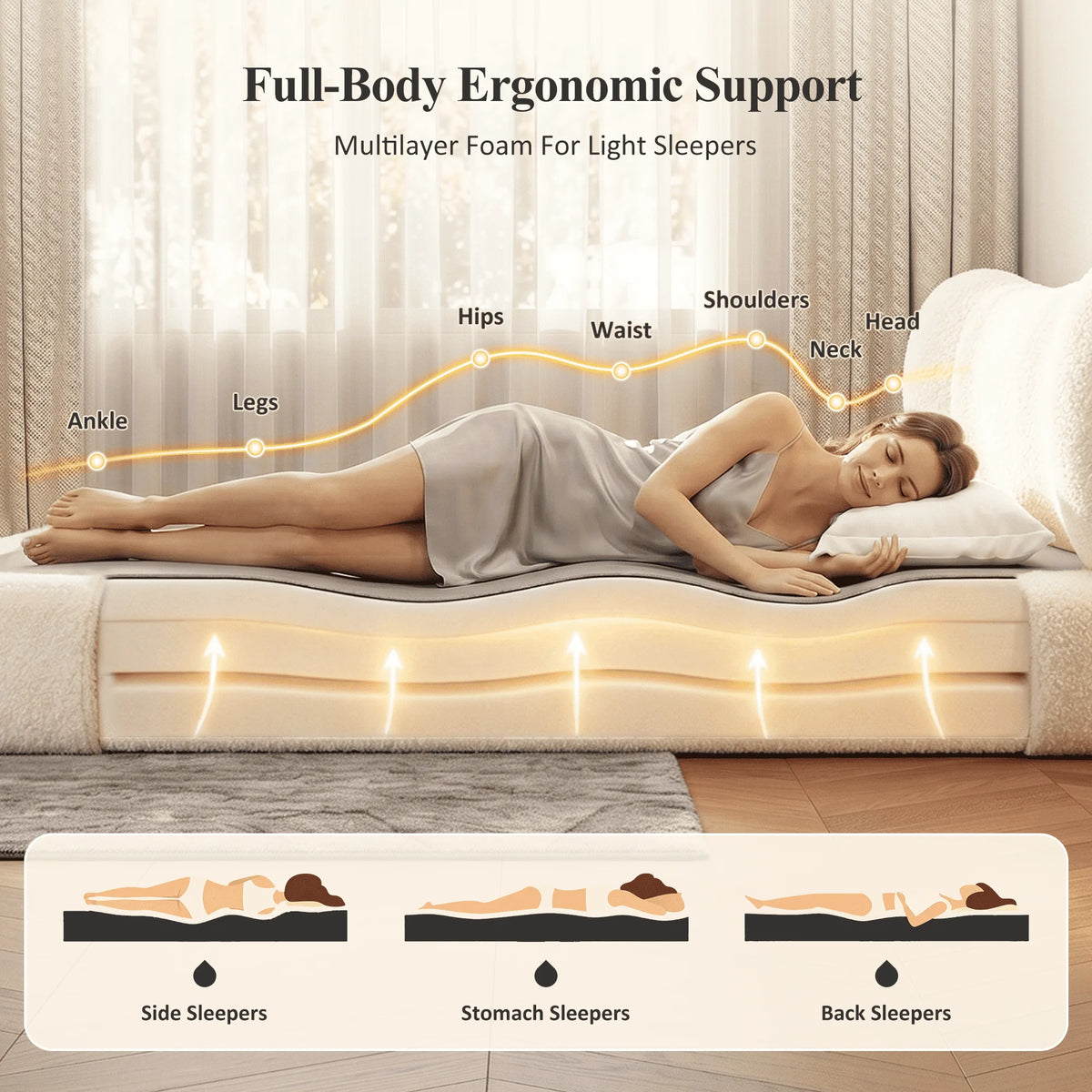 Cloud Bed Frame with Detachable Headboard