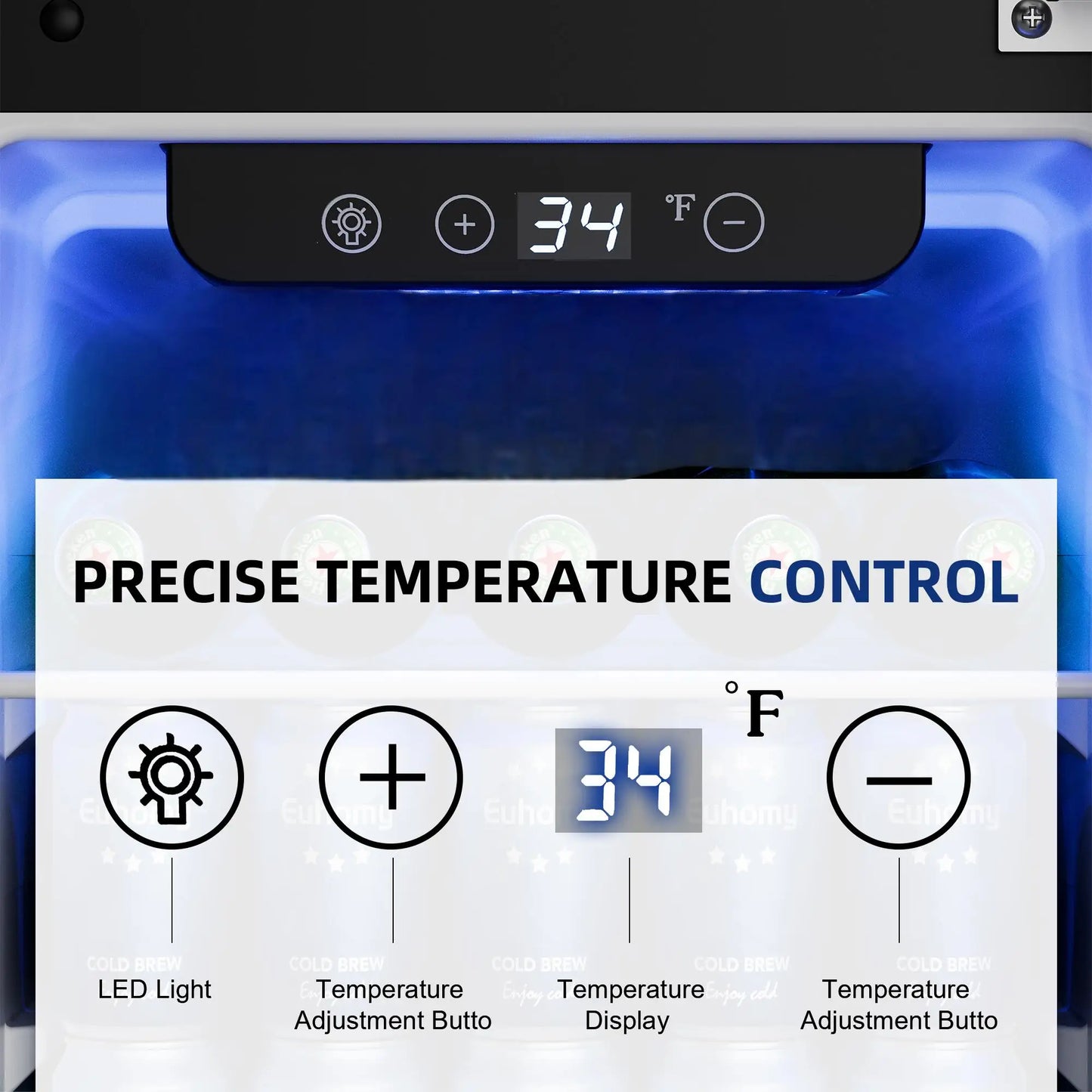 Beverage Refrigerator with Cooler Built-in Fridge