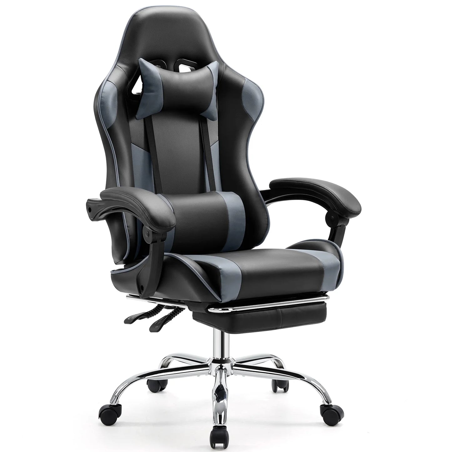 Swivel PU Leather with Headrest and Lumbar Support Gaming Chair