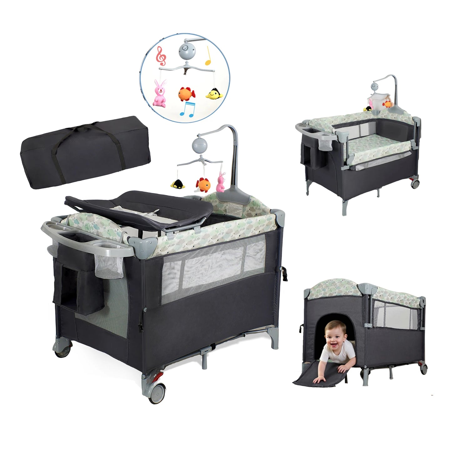Foldable Playard Bassinet