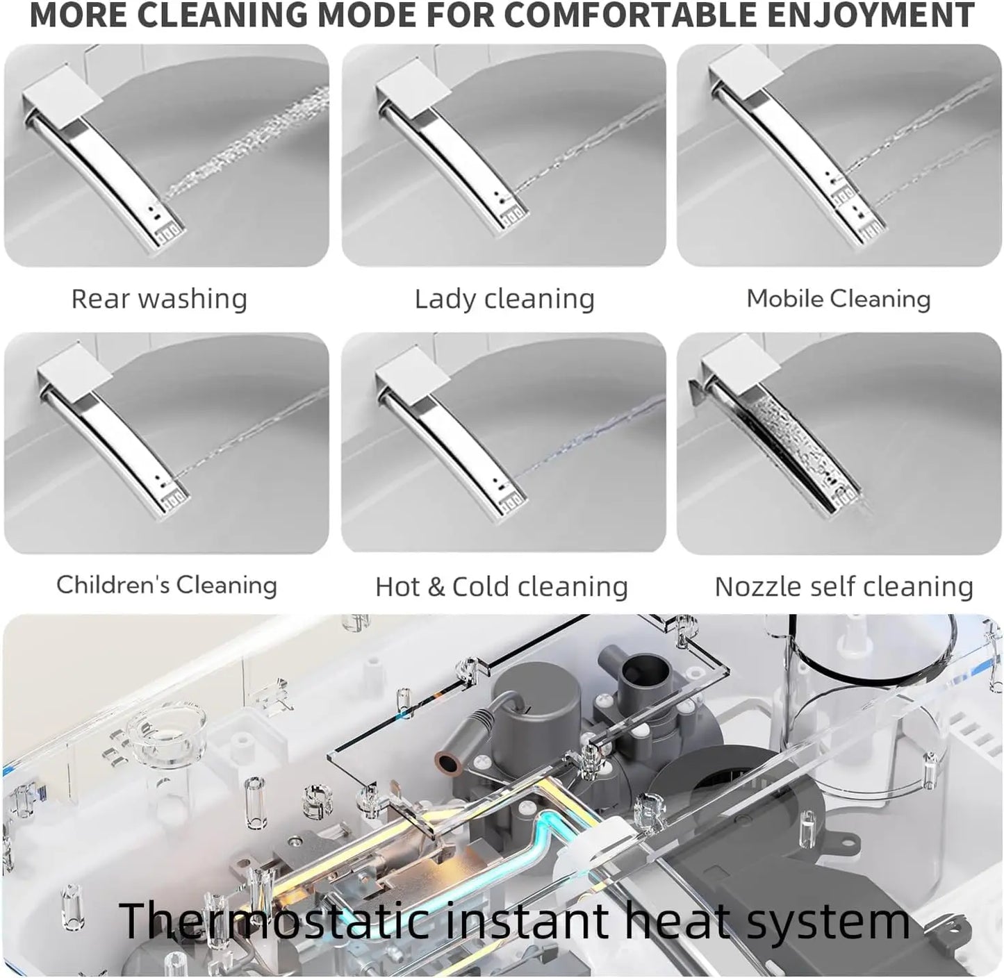 Elongated Smart Toilet with Foam Dispenser