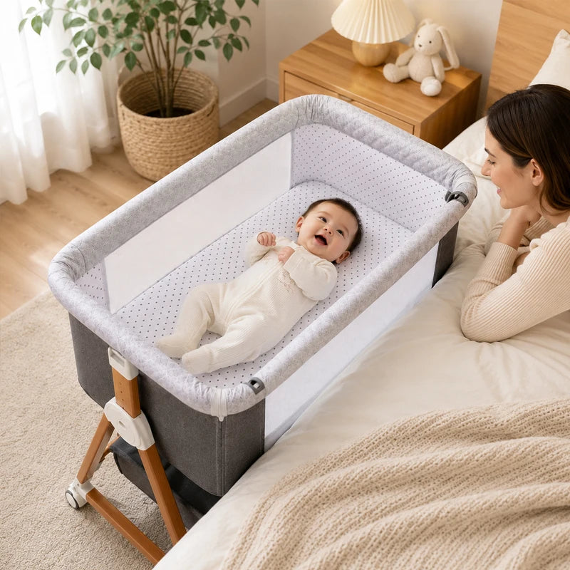 Baby Bassinet Bedside Sleeper with Diaper Changing Table