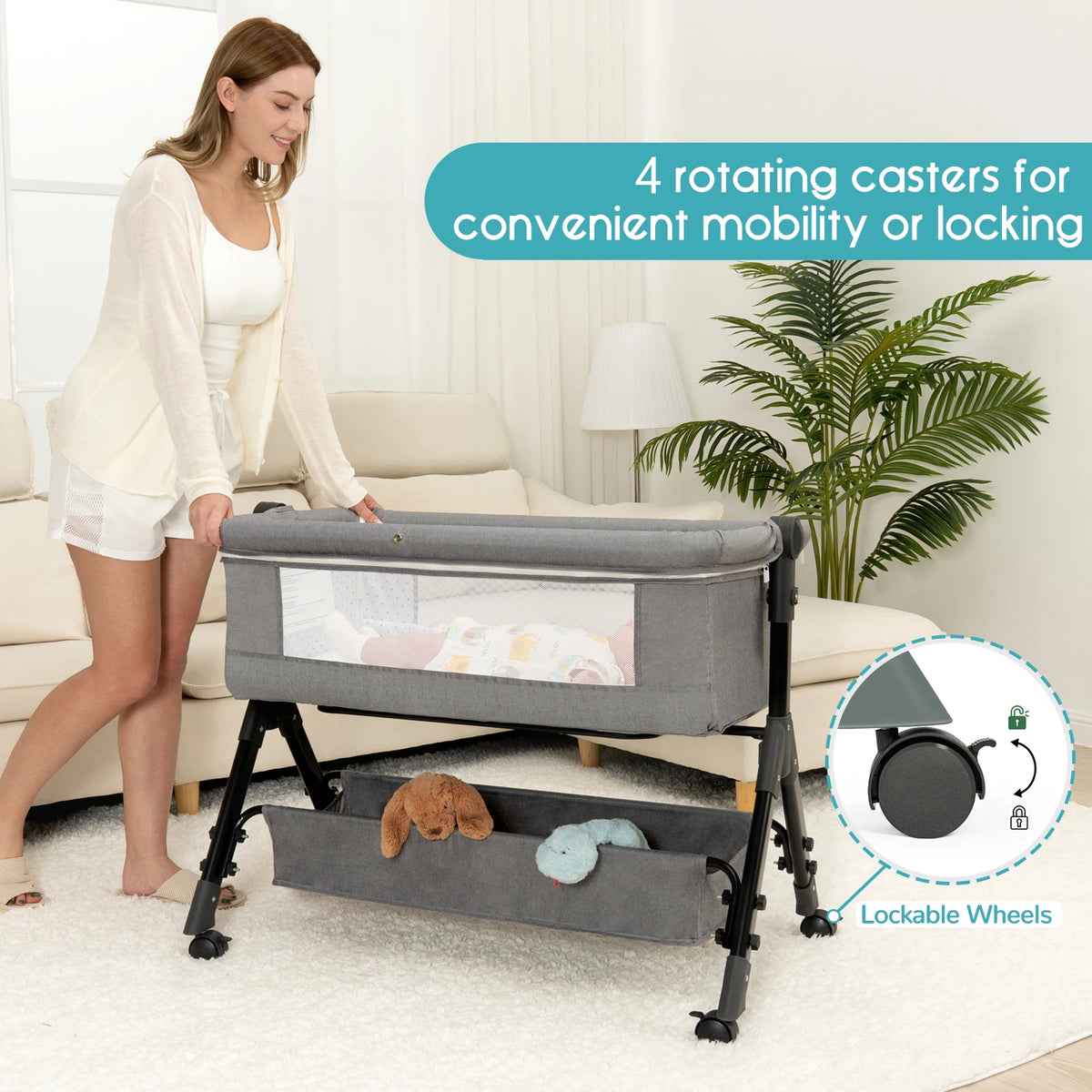 3 in 1 Baby Bassinet Bedside Sleeper