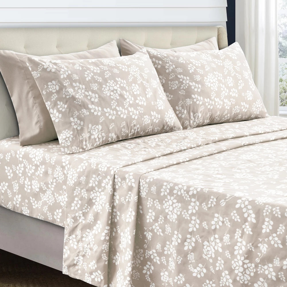 Floral Sheet Set – Soft Microfiber and Wrinkle-Free