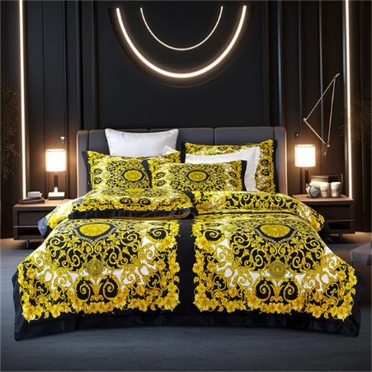 Luxury Modern Style Digital Printing Cotton Fabric Bedding Set