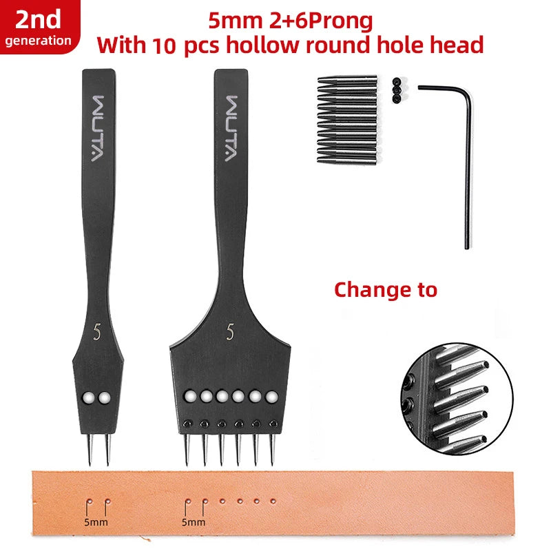 Iron Removable Round Hole Punch Leather Craft Chisel DIY Leather Tools