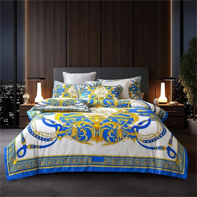 Luxury Modern Style Digital Printing Cotton Fabric Bedding Set