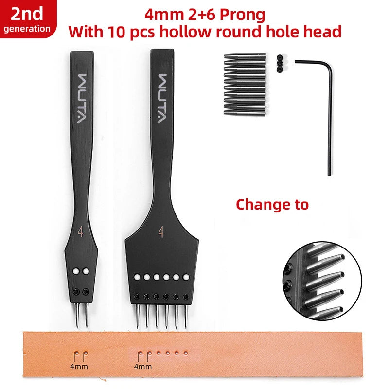 Iron Removable Round Hole Punch Leather Craft Chisel DIY Leather Tools