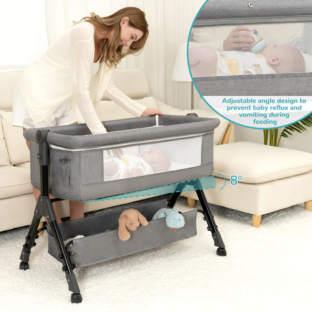 3 in 1 Baby Bassinet Bedside Sleeper