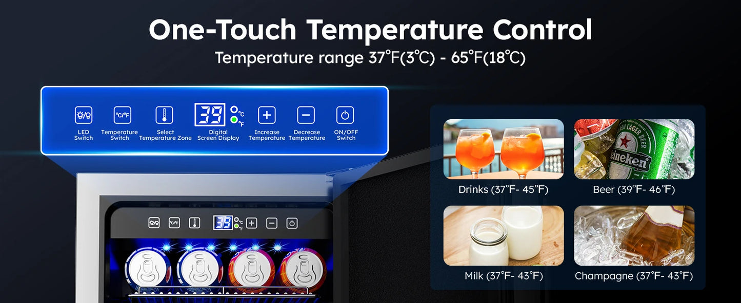 Beverage Refrigerator with Built-in Beverage Cooler