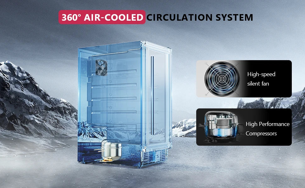 Beverage Refrigerator with Cooler Built-in Fridge